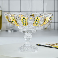 Goudkleurig ingelegd, gegraveerd, licht luxe kristallen glas, onregelmatig gevormd fruitschaal voor thuis, woonkamer, creatief design