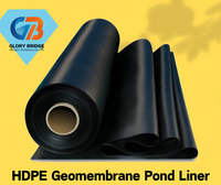Géomembrane HDPE 0,5-2,5 mm, membrane imperméable, feuille de revêtement pour déchiquetage, étang à poissons, réservoir, canal, irrigation, anti-infiltration