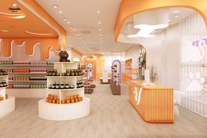 Design d'intérieur d'animalerie <span class=keywords><strong>de</strong></span> luxe, meubles en bois sur mesure, comptoirs d'affichage à LED et luminaires complets pour magasins <span class=keywords><strong>de</strong></span> détail - Product Image 3