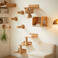 Meilleure Vente : Meuble Mural Moderne pour Chat – Arbre à Chat en Bois avec Échelles et Griffoir – Étagères Murales de Luxe pour Chat