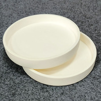 Plateau de fusion en céramique d'alumine Al2O3, plat rond recristallisé pour la fusion des métaux précieux et l'équipement de traitement chimique, sur mesure