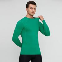 Chemise de compression à manches longues pour homme, respirante, anti-transpiration, élastique, couche de base personnalisée pour le basketball, la course à pied, l'entraînement sportif