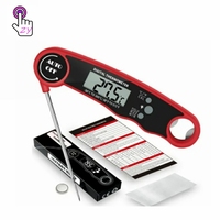 Termometer makanan daging, panggangan dapur Oven susu tahan air pembuka botol magnetik dapat dilipat Digital baca instan termometer makanan dengan Probe