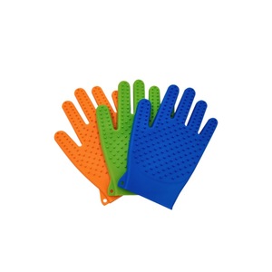 Gants de toilettage en silicone pour animaux de compagnie Hongkai, orange, 23 cm, pour l'élimination des poils de chat, massage, soin du pelage - Product Image 2