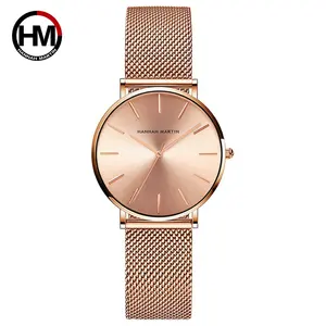 HANNAH MARTIN montres usine diamètre 36mm japon Quartz étanche dames montres milanais maille bracelet montres-bracelets pour femmes