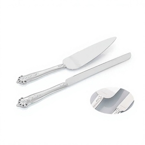 Winko Anastasia 2-Piece Eco-Friendly Cake Server Knife Set-White Bronze <b>with</b> 36 Clear <b>Crystals</b> Made in China (A-037-0030K-990) - Product Image 1