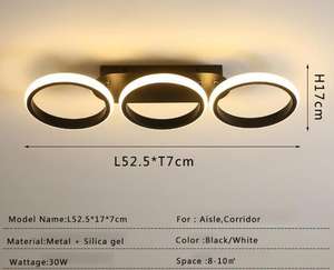 Moderno hogar decorativo creativo redondo cuadrado capa habitación balcón nórdico Simple hierro Led lámpara de pasillo con luz de techo - Product Image 5