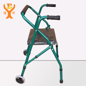Xibo Folding <b>Walker</b> With Wheels And Seat For <b>Elderly</b> And Disabled Mobility Aid Green - Product Image 1