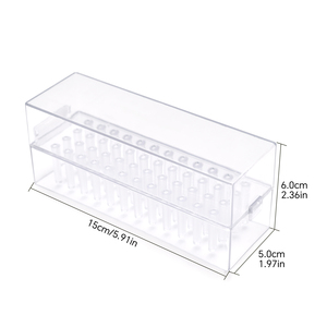Portable Removable 48 Hole Clear Plastic Nail <b>Drill</b> <b>Bit</b> Storage <b>Box</b> Moistureproof Large Capacity Manicure Efile Organizer Case - Product Image 4