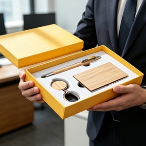 Ensemble <span class=keywords><strong>cadeau</strong></span> promotionnel <span class=keywords><strong>d</strong></span>'<span class=keywords><strong>entreprise</strong></span> personnalisé en gros, impression sérigraphique UV, matériau en bois, cadeaux <span class=keywords><strong>d</strong></span>'<span class=keywords><strong>entreprise</strong></span> écologiques et économiques - Product Image 4