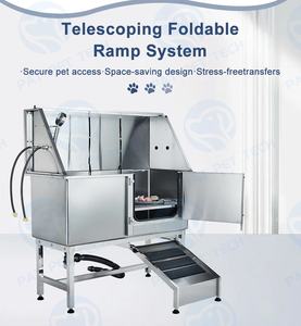 حوض استحمام للكلاب من الفولاذ المقاوم للصدأ مقاس 50 بوصة من PAT PET، حوض احترافي كبير لتنظيف وتجميل الكلاب - Product Image 4