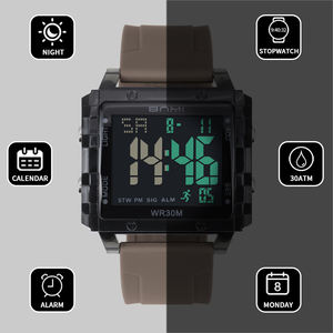 Montre numérique carrée pour les tendances Montre électronique à affichage analogique Chronomètre <span class=keywords><strong>Réveil</strong></span> multifonctionnel Montre numérique carrée - Product Image 5