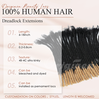 Extensions de dreadlocks et soft locs en cheveux humains Remy vietnamiens Originea, 100 % cuticules alignées, boucles crépues