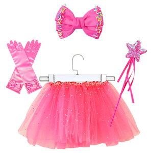 Rok Tutu payet anak perempuan, Set gaun kostum pesta putri Festival tongkat pita permen bergaris - Product Image 6