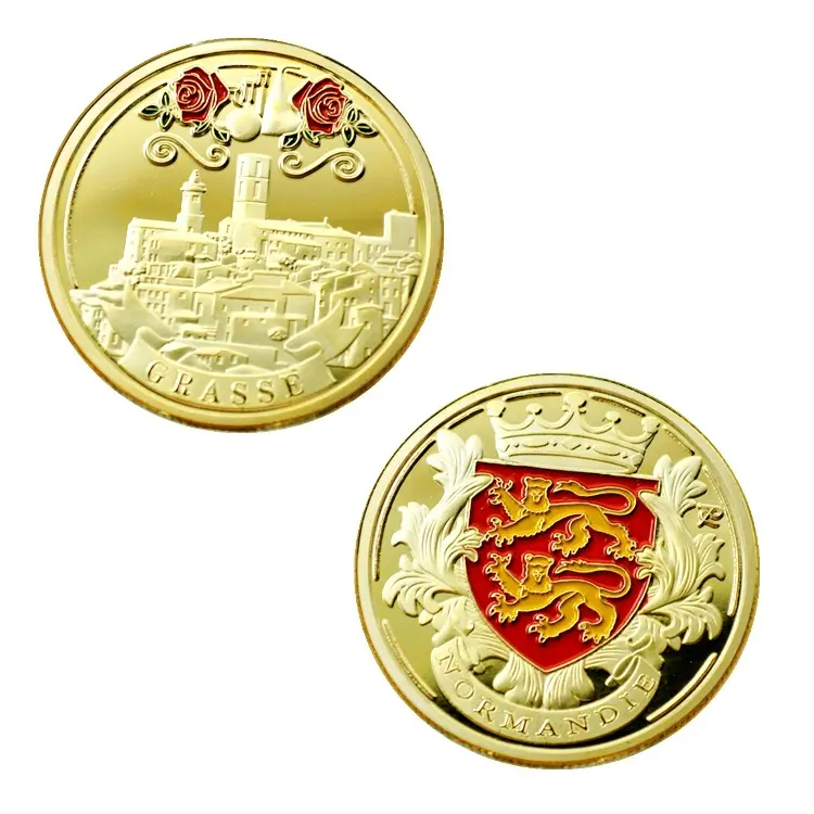 Stock Molds Coin Art Souvenir Normandie UK Commemorative Gold coin World challenge Gold coin