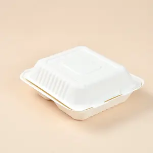 Reliable supplier Eco Biodegradable disposable lunch box sugarcane bagasse Pulp Food Paper Box