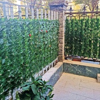 Clôture artificielle en feuilles, barrière en plastique pour balcon extérieur, panneaux de haie 3D en herbe mélangée, clôture artificielle en feuilles