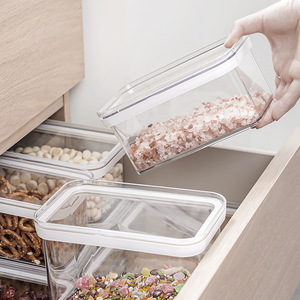 Airtight Storage Jars Rectangle <b>Plastic</b> Lid 0.9L 2.4L 3.4L Food Storage Container <b>Kitchen</b> Snacks Grains - Product Image 3