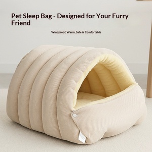 Cama Cálida y Acogedora para Mascotas, Diseño de Cueva, Felpa Suave, Refugio Seguro con Calefacción para Todas las Estaciones, para Perros y Gatos, con Cojín Extraíble - Product Image 5