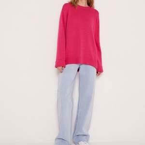 Pull à col rond élégant pour femmes vente en gros pull en tricot surdimensionné décontracté de haute qualité pull rose vif pour femmes vintage - Product Image 3