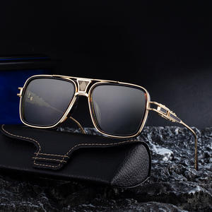 Gafas de sol cuadradas para hombre ZS-98351, de plástico negro y metal, con protección UV400, para exteriores. - Product Image 2