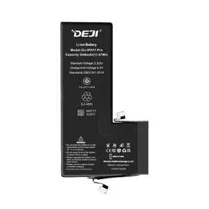 DEJI iPhone 11 Pro用の新しいアップグレードバッテリー100% ヘルスソルブポップアップ修理電話