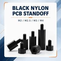 M2 M2.5 M3 M4 Schwarze Nylon-Abstandshalter Schrauben Muttern Sortiment Kunststoff PCB-Abstandshalter Befestigungselemente für Motherboard Leiterplatten