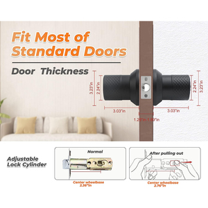Đen Keyless nhập Bàn phím <span class=keywords><strong>Door</strong></span> Knob khóa chống trượt xử lý không thấm nước điện tử cho gỗ thép/Brass cửa thẻ nhớ dữ liệu - Product Image 3