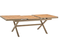 Ensemble de table et chaises de salle à manger extensibles en bois composite pour extérieur, mobilier commercial personnalisable en gros