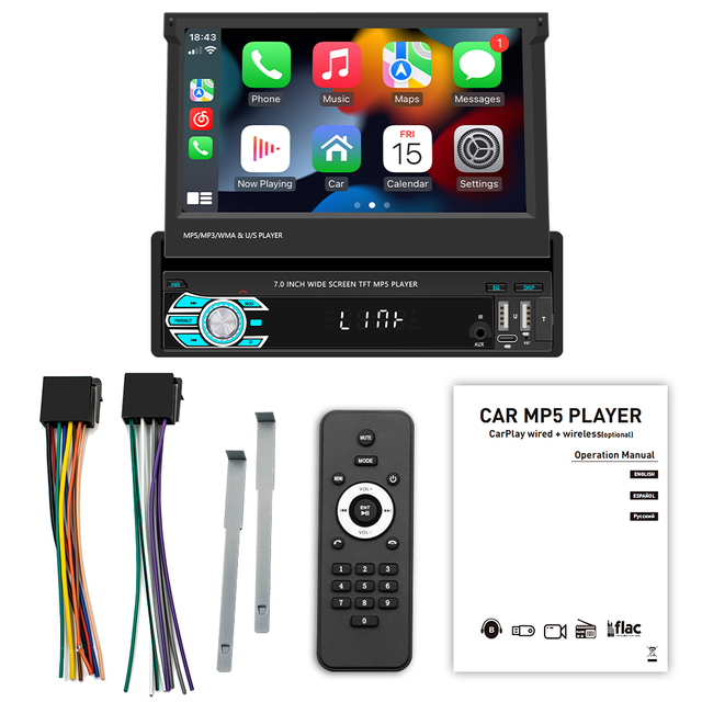Car MP5 Multimedia Player 4.1 Inch HD Stereo Audio Radio Vehicle-mounted Radio Audio Video AUX FM USB Remote Control 4012