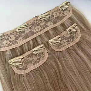 20Inch 3 Pieces Pu Weft U Part Halo Hair Extension Remy Hair Clip In Ombre Mixed Blonde Color Halo Hair Extension For Women