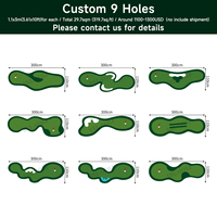 Tapis de putting de golf portable et pliable de grande taille, personnalisé, à 9 ou 18 trous, durable, pour entraînement en intérieur et en extérieur