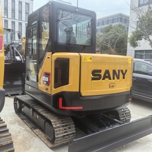 Excavadora SANY SY55U Amarilla, Equipo de Construcción Montado sobre Orugas Hidráulicas - Product Image 2