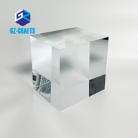 Bloc de présentation transparent en acrylique épais personnalisé de 100 mm avec gravure de logo de marque pour présentoirs de comptoir modernes