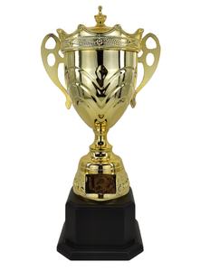 كأس معدني عالي الجودة مع تاج ذهبي ، قاعدة خشبية بأعمدة - Product Image 1
