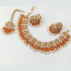 Parure de bijoux en plaqué or avec pierre de cristal et perles 12881115OR Collier - Product Image 2