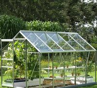 Pack de serres 2 x 3 m avec structure en aluminium argenté, outils de jardin naturels traités sous pression, pour plantes de jardin et arrière-cour