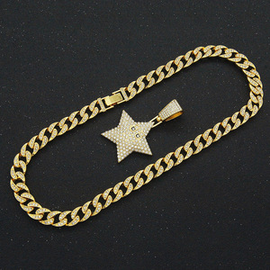 Collar con Colgante en Forma de Estrella de Diseño Personalizado, Estilo Hiphop, para Hombre, Joyería de Moda, Venta al Por Mayor, Gran Venta 2026 - Product Image 1