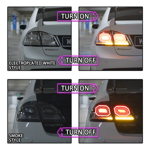 Ensemble de feux arrière LED SINDAR pour Honda Civic Eight 8 Gen FD FD2 Type R 2006-2012 2006-2015 Style ciel étoilé Lumière animée - Product Image 3