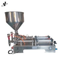 Machine de remplissage semi-automatique à deux têtes de 5 litres pour pâtes, jus, shampoings, boissons et huiles, avec bouteilles en verre