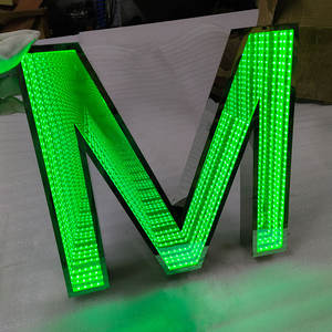 Letrero LED 3D con efecto de espejo infinito multicolor, Letrero de letras de canal RGB con efecto de espejo infinito, Letrero de letras de canal artísticas, Letrero LED 3D - Product Image 4