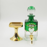 Flacons en verre arabes rechargeables au design élégant, carafe en verre, flacons de parfum, 450 ml, flacons en verre poli, flacons de parfum Oud