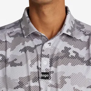 Kaus golf OEM desain baru kaus polo label pribadi logo kustom cepat kering kaus polo golf performa pas untuk pria