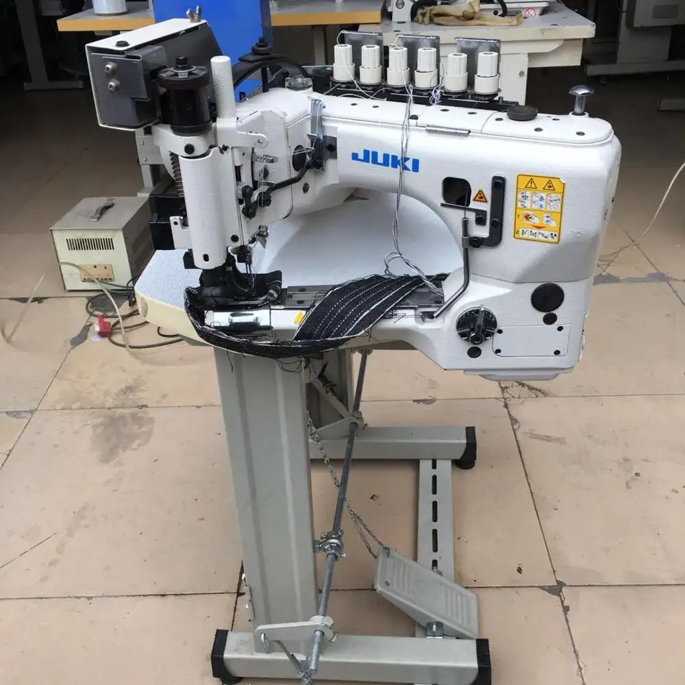 Máquina de coser Industrial de doble punto de cadena, 3 agujas, alimentación juki-3580, Japón