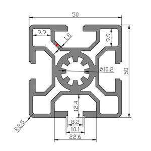 Perfil de Aluminio Industrial 8-5050 Estándar Europeo 6063-T5 Blanco Plateado Resistente al Fuego y Duradero para Uso en Apartamentos y Villas - Product Image 2