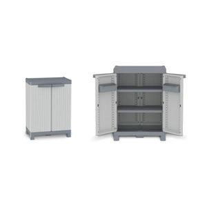 TTAKE Double Cab Low Wardrobe <b>Tool</b> <b>Cabinet</b> With Doors And Shelves For <b>Storage</b> - Product Image 1