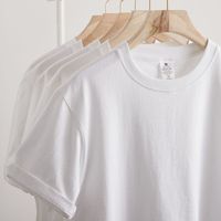 T-Shirt Basique en Coton 100% Peigné 190gsm pour Usine, Unisexe, Uni, Noir, Blanc – Personnalisation OEM avec Logo, T-Shirt en Coton