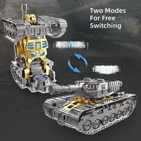 Mainan Edukatif Penghilang Stres Robot Tank Plastik Transformasi Terlaris, Fidget Spinner Mecha untuk Anak Usia 7-14 Tahun