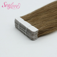 Extensions de cheveux humains Remy 100% de qualité supérieure, double épaisseur, couleur personnalisée, extensions à bandes adhésives standard