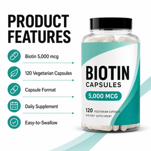 Suplemento de Materia Prima OEM Personalizado, Cápsulas de Biotina, Colágeno, Queratina y Vitamina C para Reparación de Cabello con Sulfato de Plátano, Certificado GMP - Product Image 5